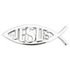 3D Car Decal Emblem Sticker Religious God For Jesus Christian Fish Symbol Silver