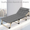 Travelling Camping office Cot 4 Position Adjustable Folding Trike Bed w/Mattress