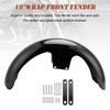 19" Wrap Front Fender ABS For Touring Electra Street Road Glide Baggers FLHT FLHR Black