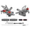 Racing Adjustable Rearsets Foot Pegs Gray For Kawasaki ZX4R ZX4RR 2022-2024