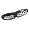 Black Dual Slat Kidney Grille Grill 51138072085 Fit BMW 3 Series G20 2019-2022