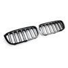 2PCS Gloss Black Front Kidney Grill Grille Fit BMW 2 Series F45 F46 2018-2021