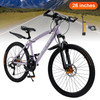 26" Purple 27 speed double disc brake Suspension Fork mountain bike MTB adult