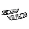 2009-2013 Audi A3 8P Honeycomb Bumper Front Fog Light Grille Cover Gloss Black Chorme 8P0807682D Generic