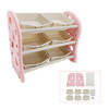 Kids Toy Storage Organizer With 6 Plastic Storage Bins Plastic Toy Rack Pink