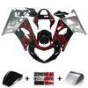 2001-2003 GSXR600 2000-2003 GSXR750 K1 Suzuki Dark Red Grey Fairing Kit
