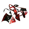 2000-2002 Kawasaki ZX6R 636 & 2005-2008 Kawasaki ZZR600 Red Black & Logo Fairing Kit