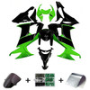 2008-2010 Kawasaki ZX10R Glossy Black Green & White Fairing Kit