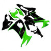 2008-2010 Kawasaki ZX10R Glossy Black Green & White Fairing Kit