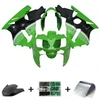 2002-2005 Kawasaki ZX12R Green Black & White Fairing Kit