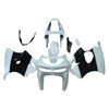 1998-1999 Kawasaki ZX6R Glossy Black White Fairing Kit