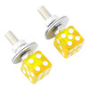 2x Custom DICE License Plate Bolt Screw Yellow Plastic Motorcycle Chopper Bobber Yellow