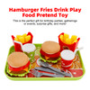 Hamburger Waffles Fries Drink Play Food Pretend Toy Kitchen Set Children Toy Set