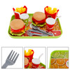 Hamburger Waffles Fries Drink Play Food Pretend Toy Kitchen Set Children Toy Set