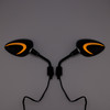 Black LED Turn Signal Mirror Pair 10mm Right-hand threading For Piaggio Vespa