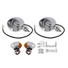 Motorcycle Beam Headlight Fog Lamp Custom Chrome #D18 For Racer Bobber Chopper