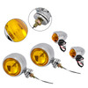 Motorcycle Beam Headlight Fog Lamp Custom Chrome #D20 For Racer Bobber Chopper