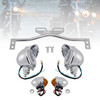 Motorcycle Beam Headlight Fog Lamp Custom Chrome #D22 For Racer Bobber Chopper