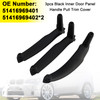 2008-2014 BMW E71/E72 X6 SAV 3pcs Black Inner Door Panel Handle Pull Trim Cover 51416969401+51416969402*2 Generic