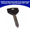 1997-1999 JEEP WRANGLER Ignition & Door Key 4746316 Generic