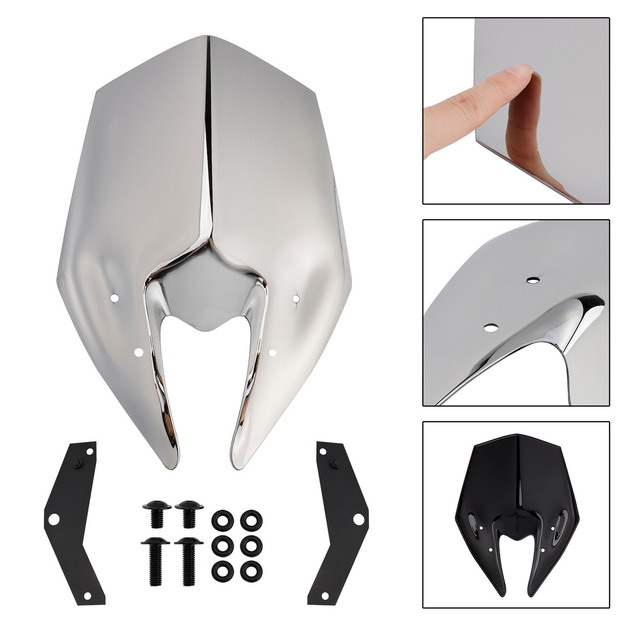 2025 Kawasaki Z900 Windscreen Windshield + Bracket Chrome Generic