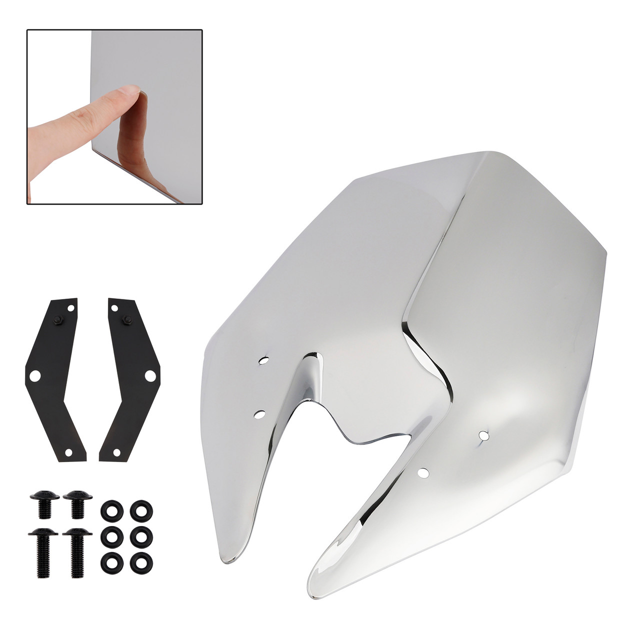 2025 Kawasaki Z900 Windscreen Windshield + Bracket Chrome Generic