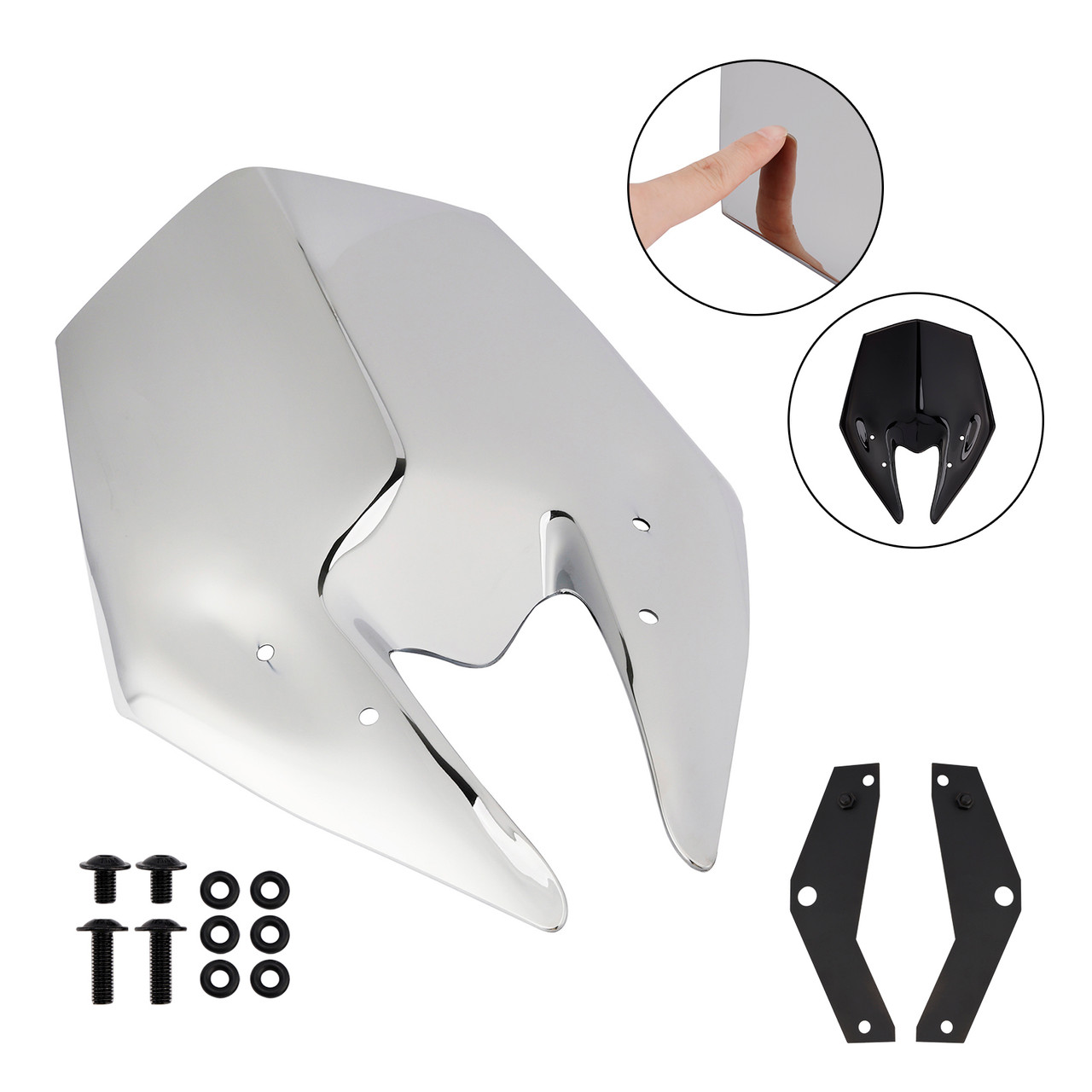 2025 Kawasaki Z900 Windscreen Windshield + Bracket Chrome Generic