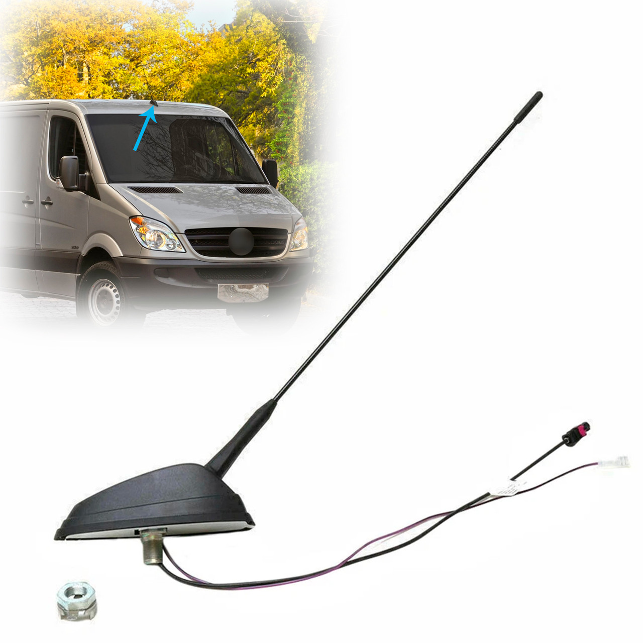 2006-2017 Mercedes Benz Sprinter Antenna Roof Mounted Radio Aerial A9068200475 Generic