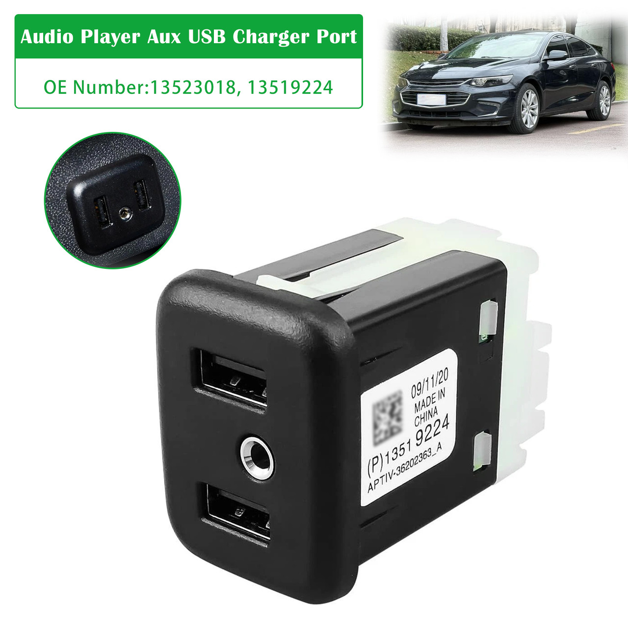 Chevy Enclave Equinox Audio Player Aux USB Charger Port 13523018 13519224 Generic