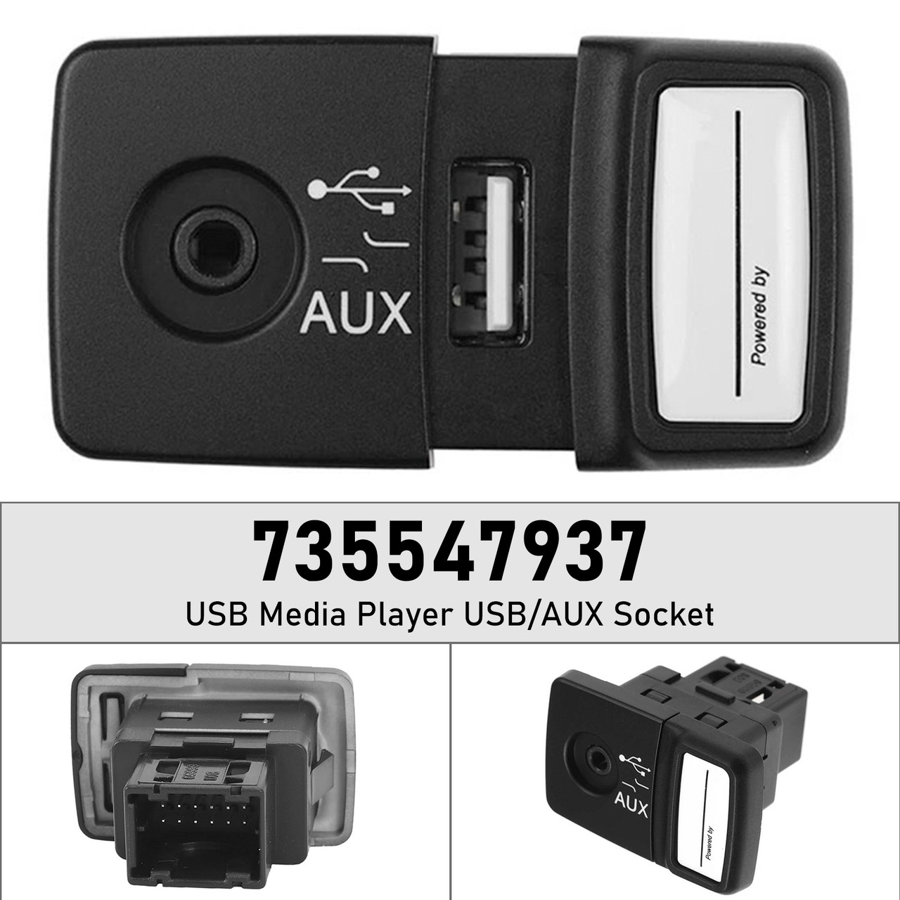 2008- 500 Abarth Punto Abarth USB Media Player USB/AUX Socket 735547937 Generic