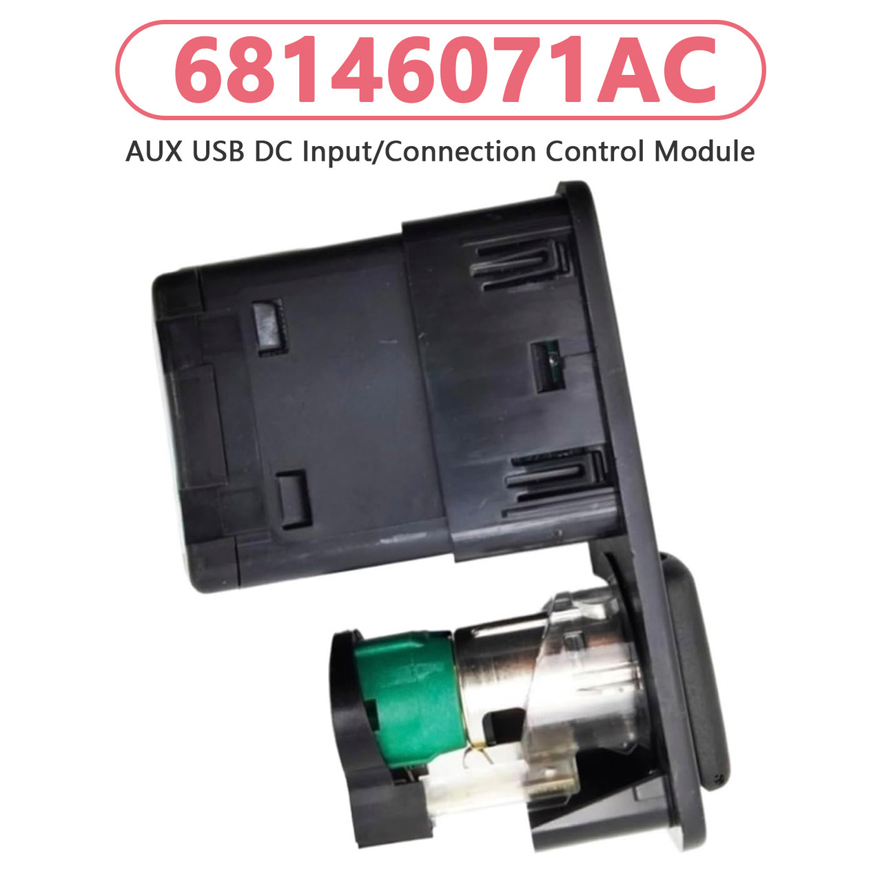 2014-2018 Jeep Cherokee AUX USB 12V DC Input/Connection Control Module 68146071AC Generic