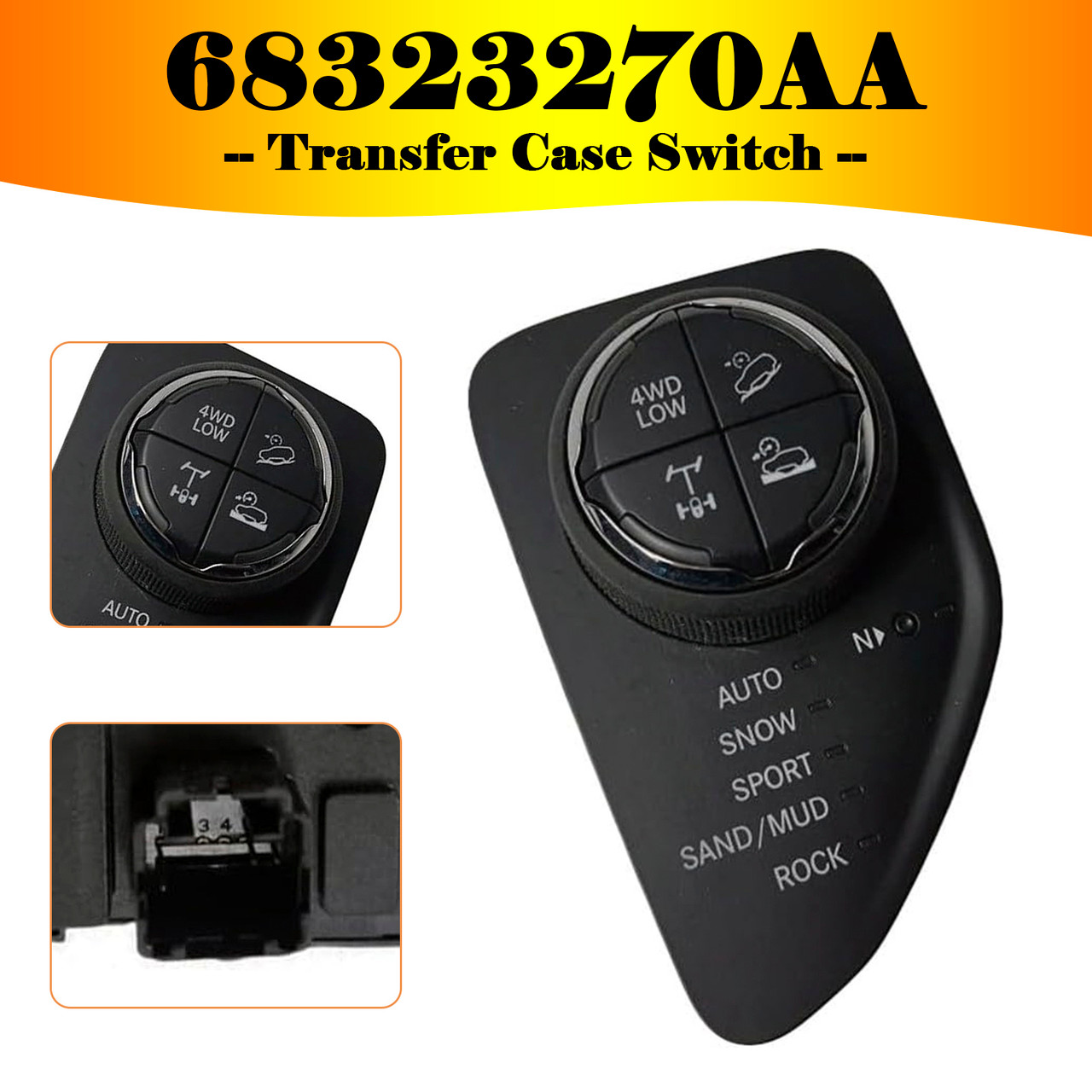 2014-2023 Jeep Cherokee 2.4L 3.2L Transfer Case Switch 68361448AA Generic