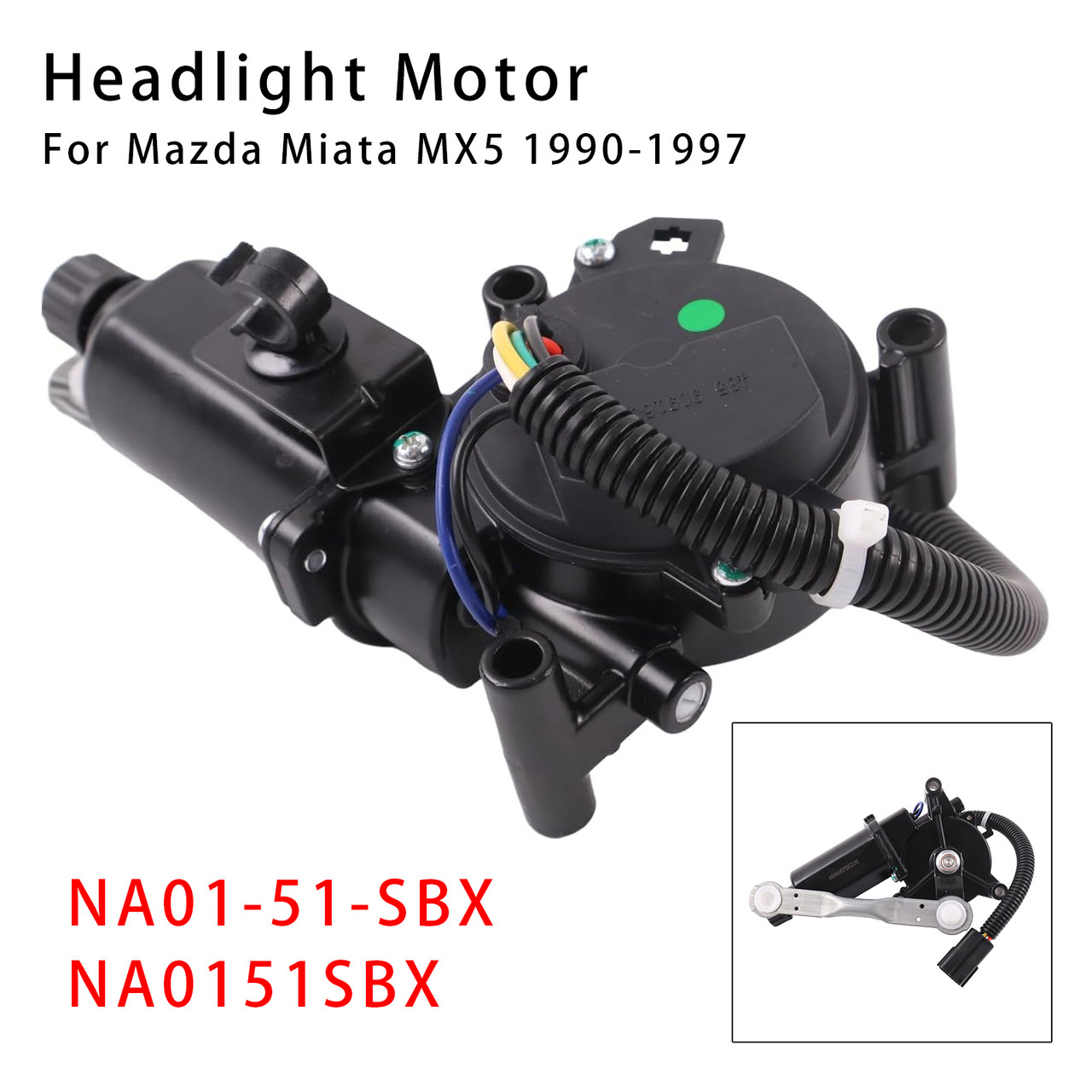 1990-1997 Mazda Miata MX5 Left Side Headlight Motor NA01-51-SBX NA0151SBX Generic