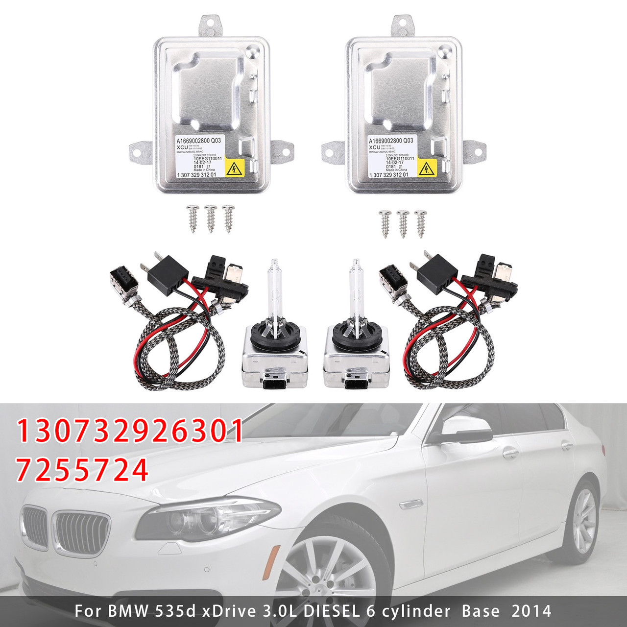 2014 BMW 528i 535d 550i Xenon HID Headlight Ballast Control Module 130732926301 7255724 Generic