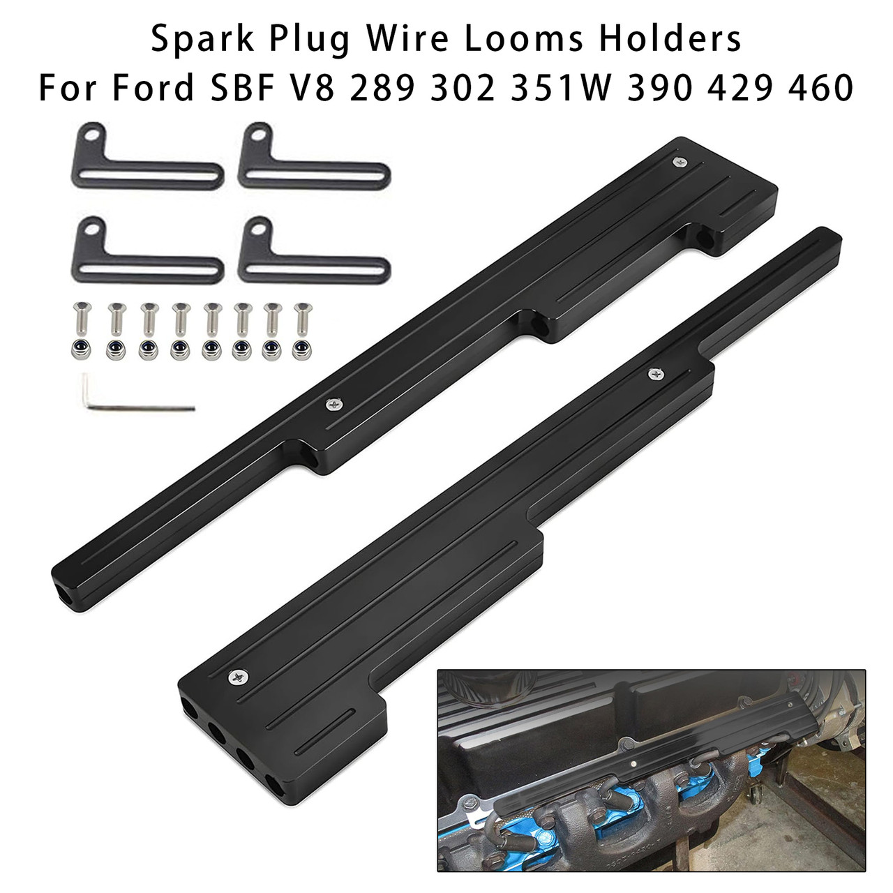 SBF V8 289 302 351W 390 429 460 Spark Plug Wire Looms Holders Generic