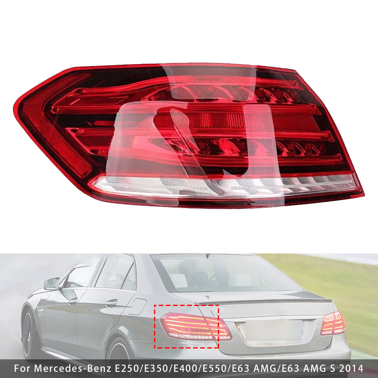 2014 Mercedes-Benz E250/E350/E400/E550/E63 AMG/E63 AMG S 4PCS Left Right Inner Outer LED Rear Tail Light Brake Lamp Generic
