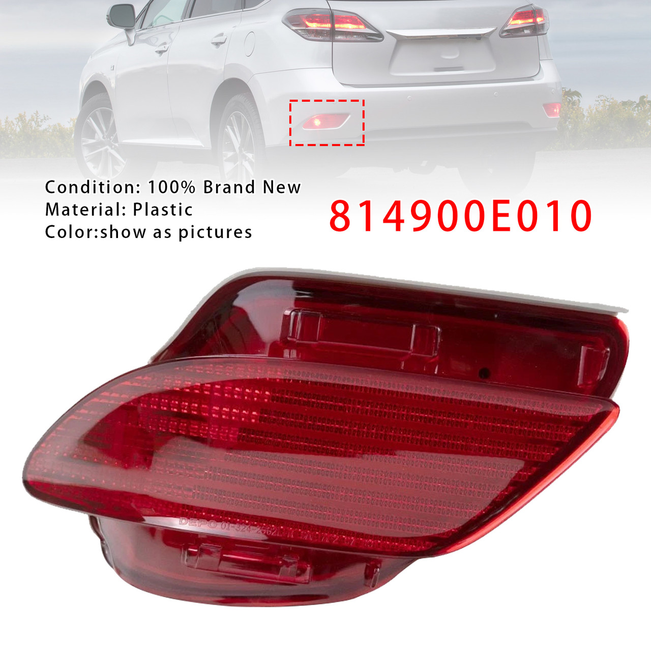 2010-2015 Lexus RX450h Base Sportdesign Left Rear Bumper Reflector 814900E010 Red Generic