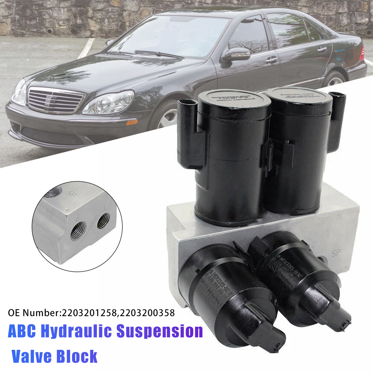 2001-2006 Mercedes-Benz S350 S430 S500 S55 S600 S65 ABC Hydraulic Suspension Valve Block 2203201258 Generic