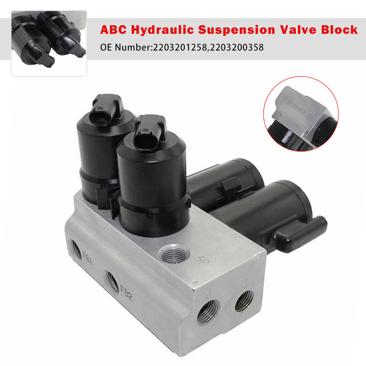 2003-2006 Mercedes-Benz SL500 SL55 SL600 SL65 ABC Hydraulic Suspension Valve Block 2203201258 Generic