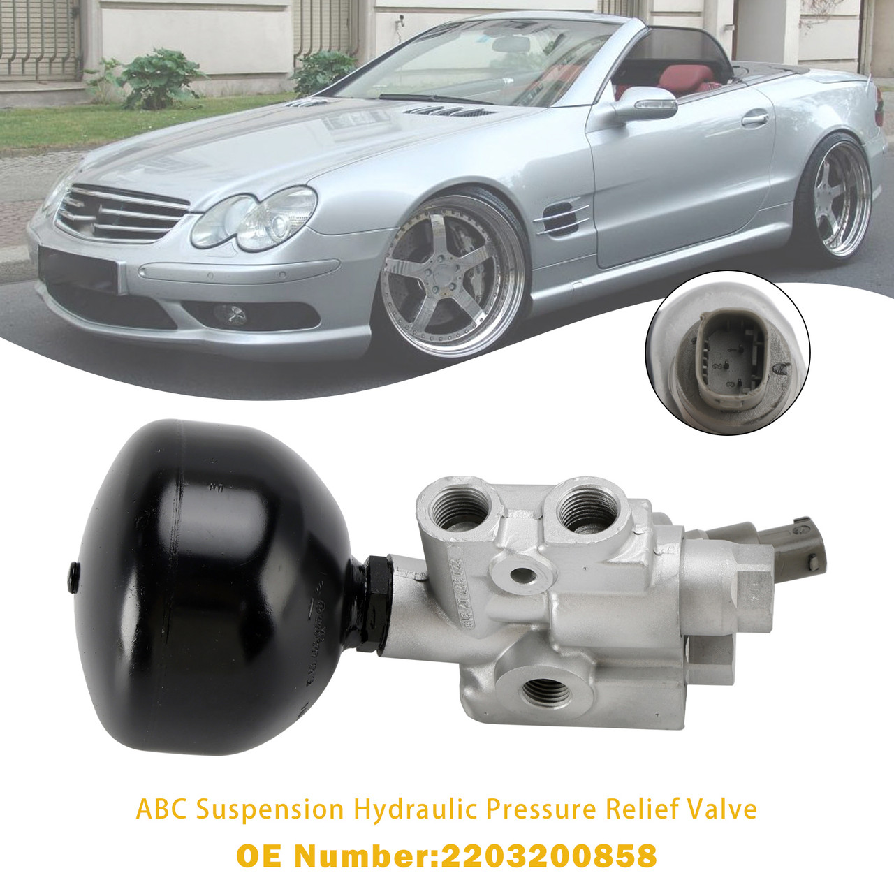 Mercedes R230 SL500 CL500 CL55 AMG ABC Suspension Hydraulic Pressure Relief Valve 2203200858 Generic