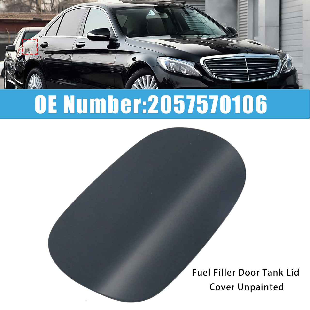 2015-2021 Mercedes Benz C43 AMG C63 AMG/ S Fuel Filler Door Tank Lid Cover Unpainted 2057570106 Generic