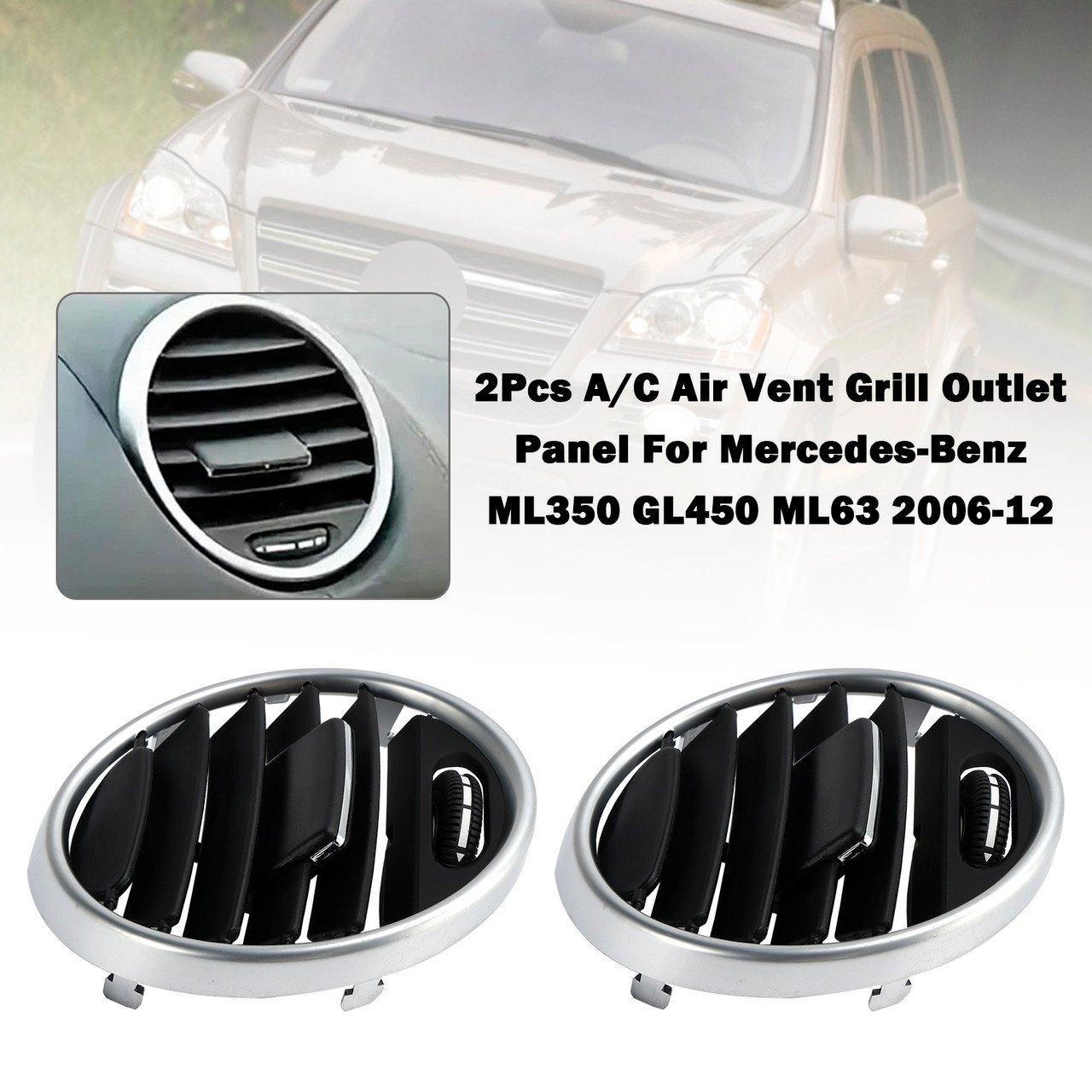 2006-2012 Mercedes-Benz GL class (X164) 2Pcs A/C Air Vent Grill Outlet Panel A1648301954 Generic