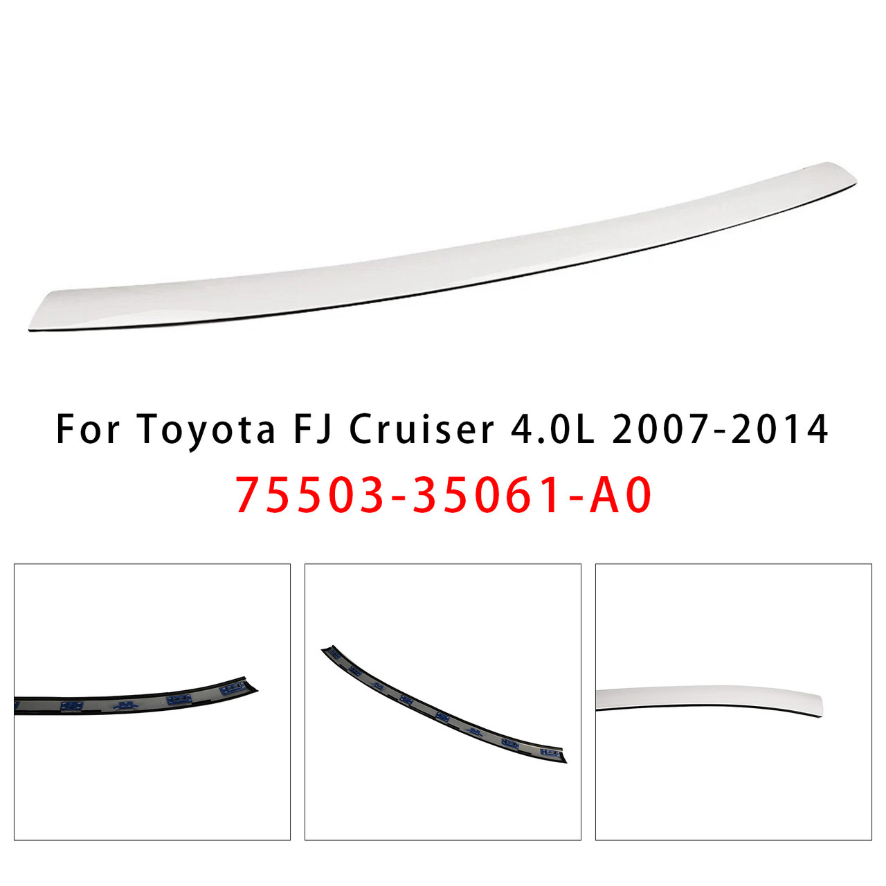 2007-2014 Toyota FJ Cruiser 4.0L White Front Windshield Upper Reveal Molding 75503-35061-A0 Generic