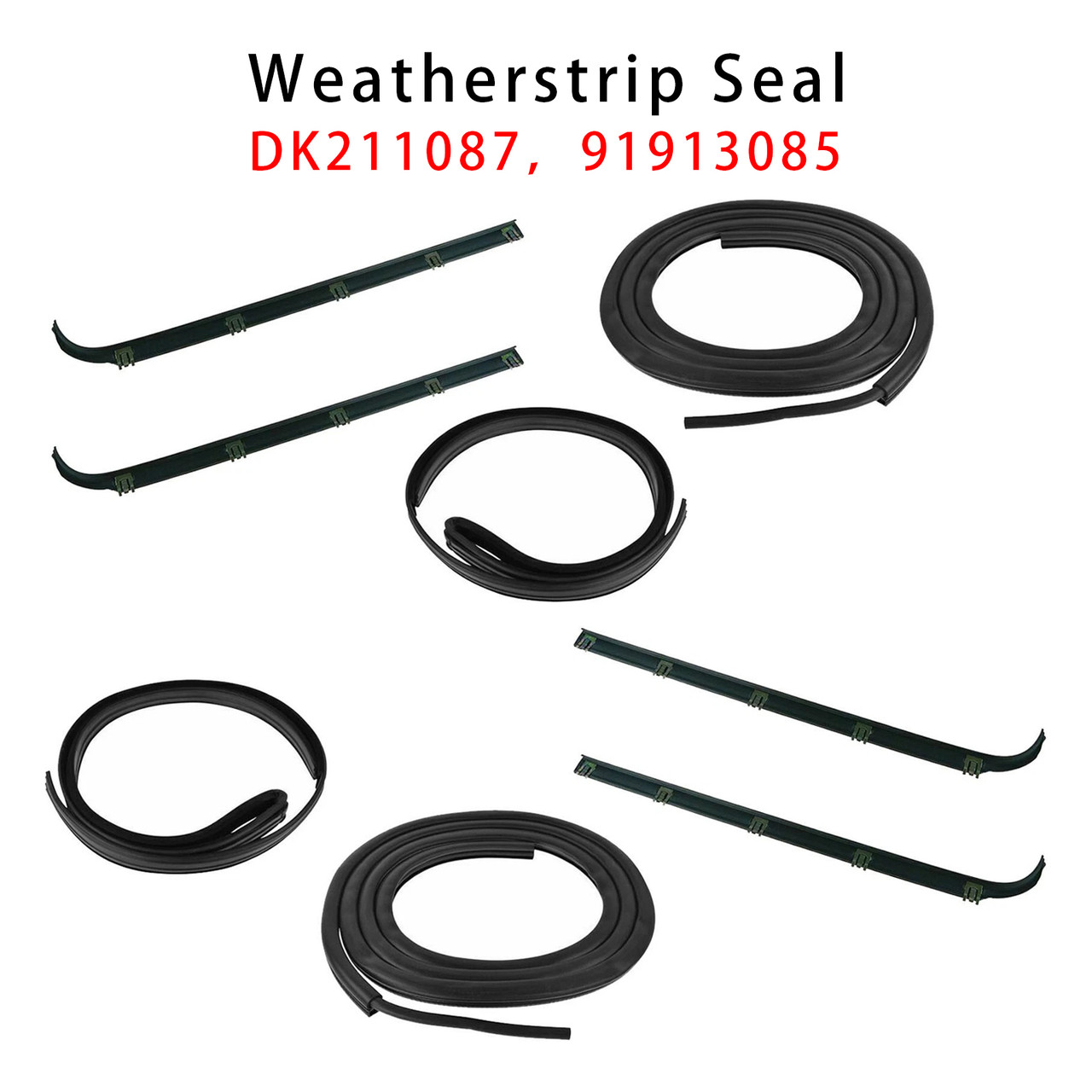 1987-1996 Ford F150 Truck Front Door Weatherstrip Seal Kit DK211087 91913085 Generic