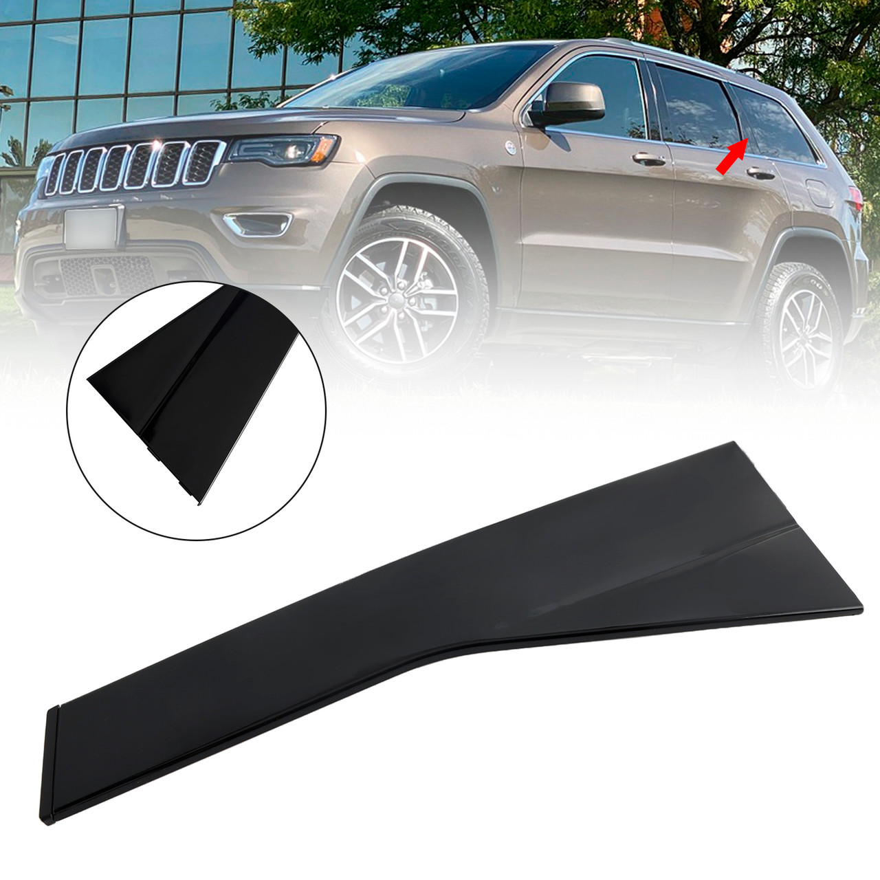 2011-2022 Jeep Grand Cherokee/ WK Exterior Left Side C Pillar Applique 57010449 Generic