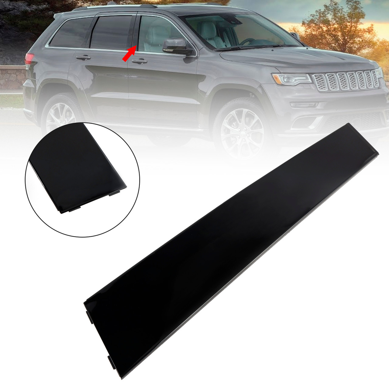 2011-2022 Jeep Grand Cherokee/ WK Right Front Door Pillar Window Trim Applique B 57010444 Generic