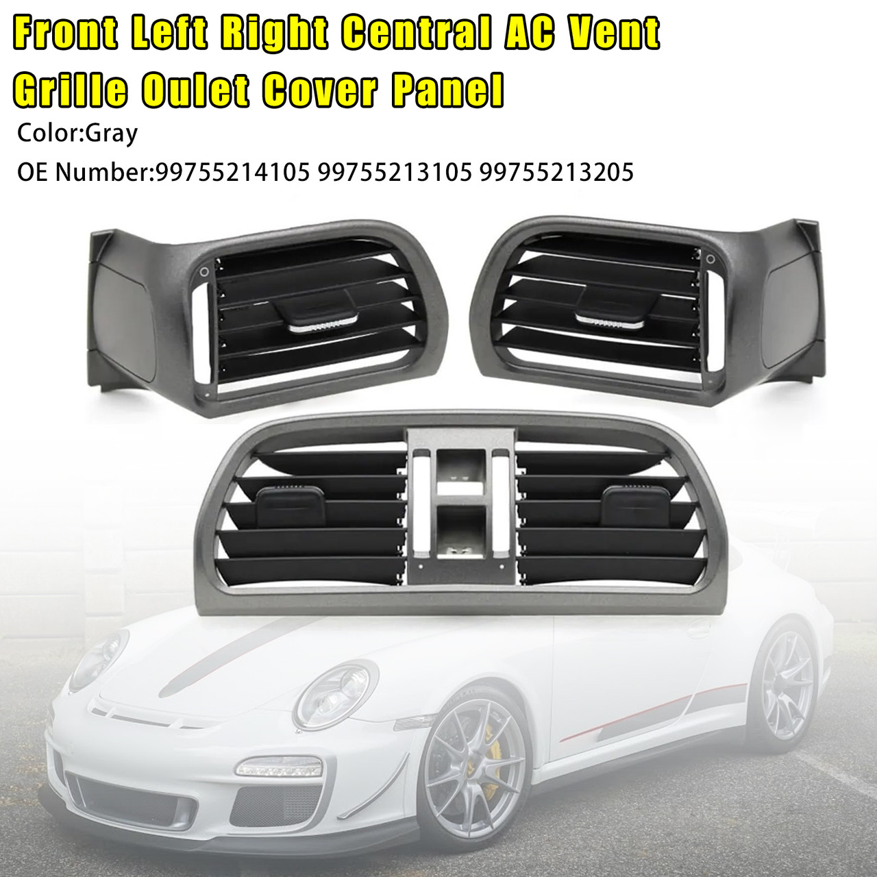 2004-2012 Porsche Carrea Targa GT2 GT3 997 Front Right AC Vent Grille Oulet Cover Panel Silver Generic