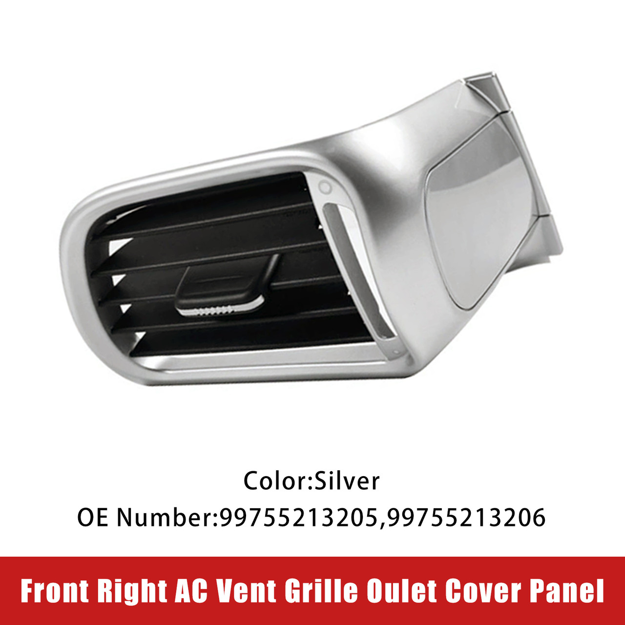 2004-2012 Porsche Carrea Targa GT2 GT3 997 Front Right AC Vent Grille Oulet Cover Panel Silver Generic