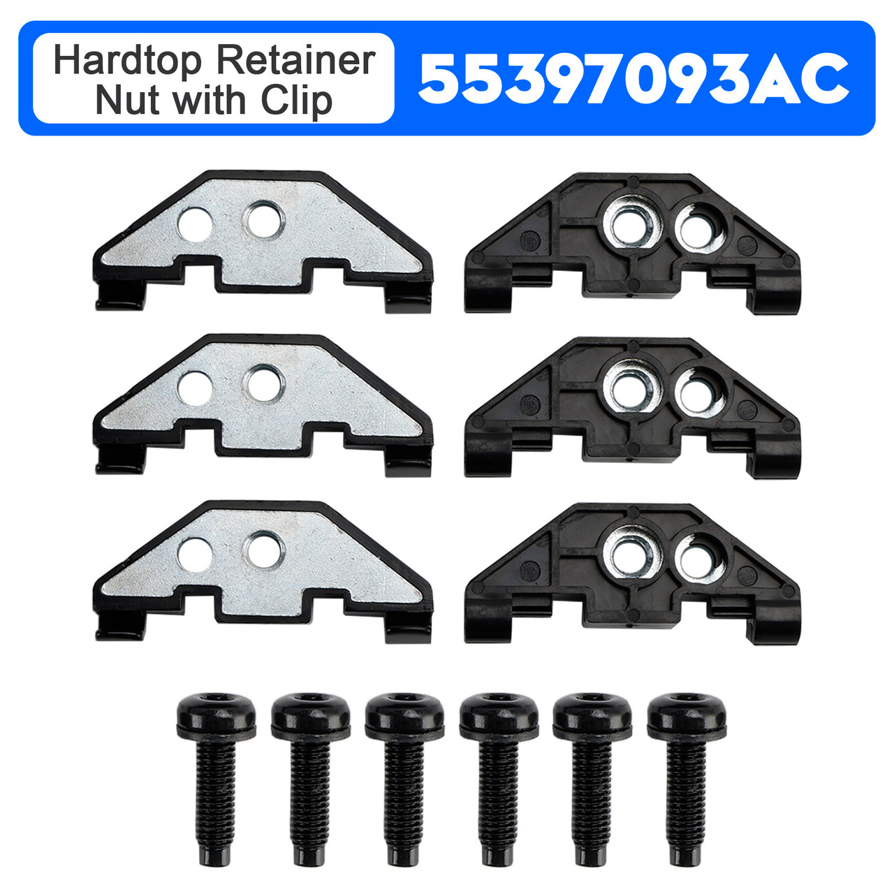 2007-2018 Jeep Wrangler JK JKU Hardtop Retainer Nut with Clip 55397093AC Generic