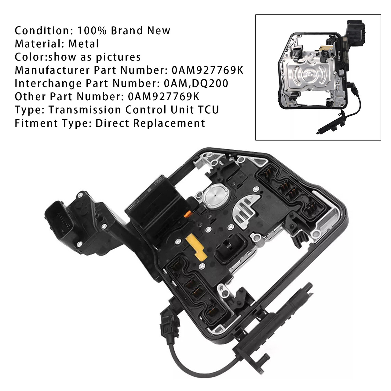 2007-2011 VW Bettle Bora Caddy Golf Jetta Passat Tiguan Touran 0AM Transmission Control Unit TCU TCM 0AM927769K DQ200 Generic